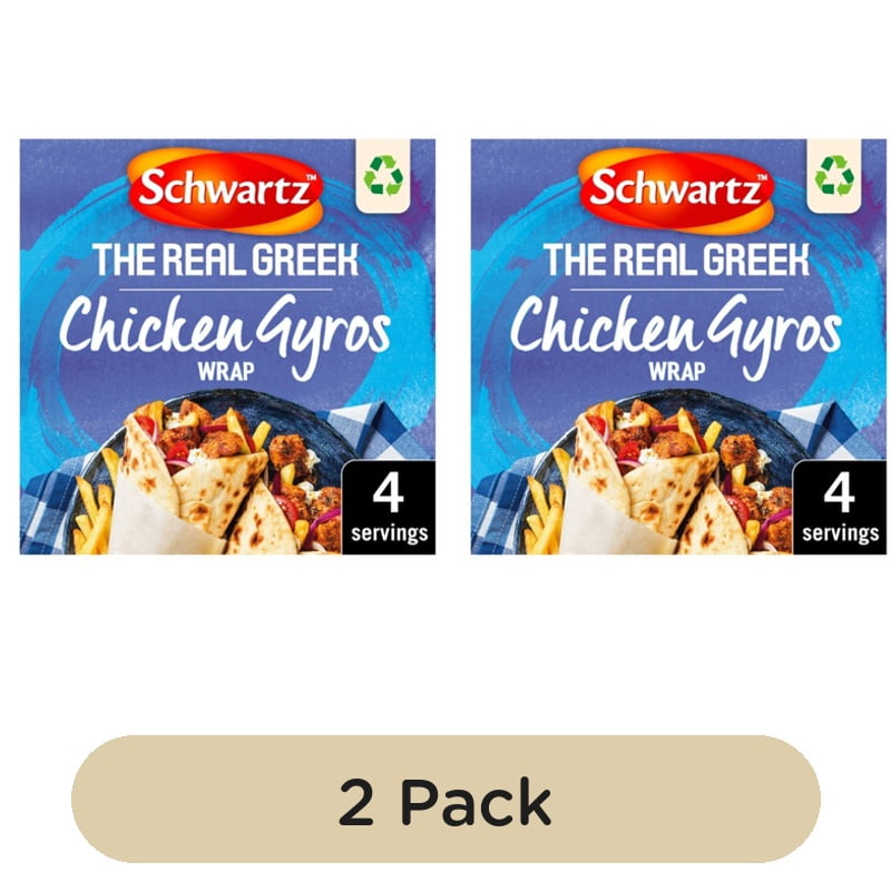 Schwartz x The Real Greek Chicken Gyros Wrap 20g, British Import (Pack of 2)