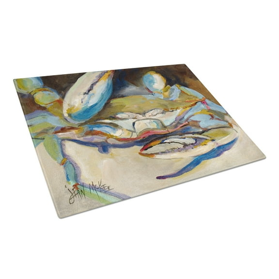 Carolines Treasures JMK1099LCB Big Crab Claw Blue Crab Glass Cutting Board Large, 12H x 16W, multicolor