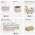 thumbnail image 3 of MEISSALIVVE Patio Furniture Set with Swivel Rocking Chairs, 6 Pieces Patio Conversation Set, Outdoor Wicker Sofa Couch with Waterproof Cushions for Lawn Backyard Porch (Blue), 3 of 9