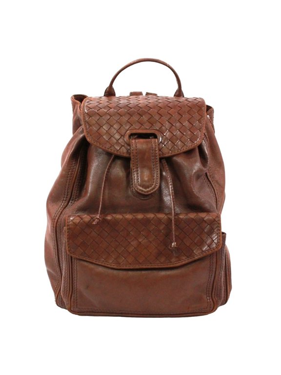 Pre-Owned BOTTEGA VENETA Intrecciato Backpack, Leather, Brown, Men's & Women's