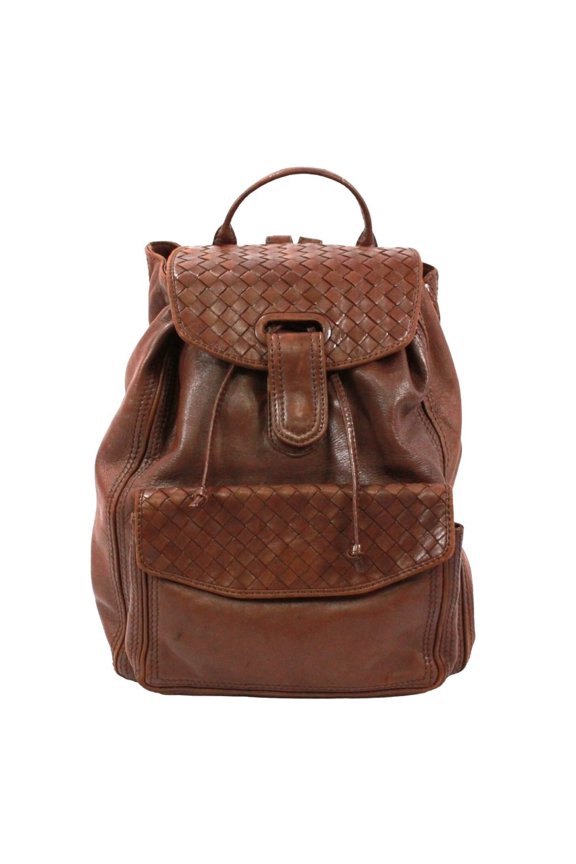 Pre-Owned BOTTEGA VENETA Intrecciato Backpack, Leather, Brown, Men's & Women's