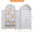 thumbnail image 4 of OCHAPA Freestanding Pantry Cabinet, Arched Storage Cupboard with Adjustable Shelves, White, 4 of 7