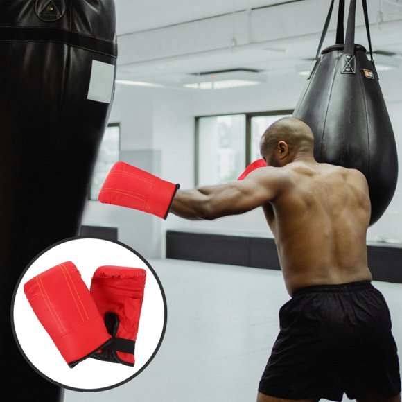 OULII 1 Paire de Gants de Boxe Rouges en Matériau Anti-Usure Gants d'Entraînement Confortables pour la Boxe