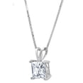 thumbnail image 3 of 3.0 ct Brilliant Princess Cut Solitaire Natural Swiss Blue Topaz 14k White Gold Pendant with 18" Chain, 3 of 3