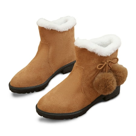 

Ediodpoh Women s Fashion Snow Boots Ankle Boots Plus Velvet Thickening Warm Boots Boots for Women Brown 9
