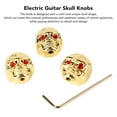 thumbnail image 3 of Electric Guitar Skull Knobs, Electric Guitar Skull Knobs Metal Volume Tone Headcap Replacement Part, 3 of 8