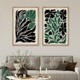 thumbnail image 2 of IDEA4WALL Framed Canvas Print Wall Art Set Black & Green Floral Illustration Fine Art Decorative Bohemian Nature Botanical Retro Artwork for Living Room, Bedroom, Office - 16"x24"x2 Natural, 2 of 4