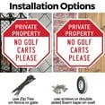 thumbnail image 3 of Private Property No Golf Carts Please (2 Pack) 6 inch X 6 inch Octagon Plastic Sign Weather Resistant, UV Protected for Workplace, Private Property, and Construction Site, Made in the, 3 of 7