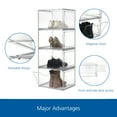 thumbnail image 4 of Mainstays 3 Pack Stackable Clear Glossy Plastic Drop Front Shoe Organizer, Adult Size, 1 Tier, 4 of 7