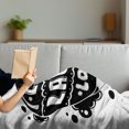 thumbnail image 3 of Live Laugh Love Soft Flannel Fleece Throw Blanket, Air Balloon Clouds Sun Hipster Illustration Philosophy Motto, Cozy Plush for Indoor and Outdoor Use, 50" x 70", Black and White, by Ambesonne, 3 of 5