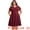 Burgundy, variant on DARING DIVA Plus Size V Neck Hollow Eyelet Details Dress 4X Navy Blue