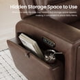 thumbnail image 6 of COLAMY Electric Power Recliner Chair with Triple Motor, Adjustable Power Headrest and Lumbar Support, Heavy Duty Home Theater Seating with LED, USB Type-C Ports, Storage, Dark Brown, 6 of 13
