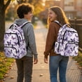 thumbnail image 2 of Yspwyqan Backpack for Girls Kids, Purple Butterfly 600D Polyester School Bag with Padded Straps, Fits 15.6 Laptop, Multi-Pocket Bookbag for Middle High School, 2 of 7
