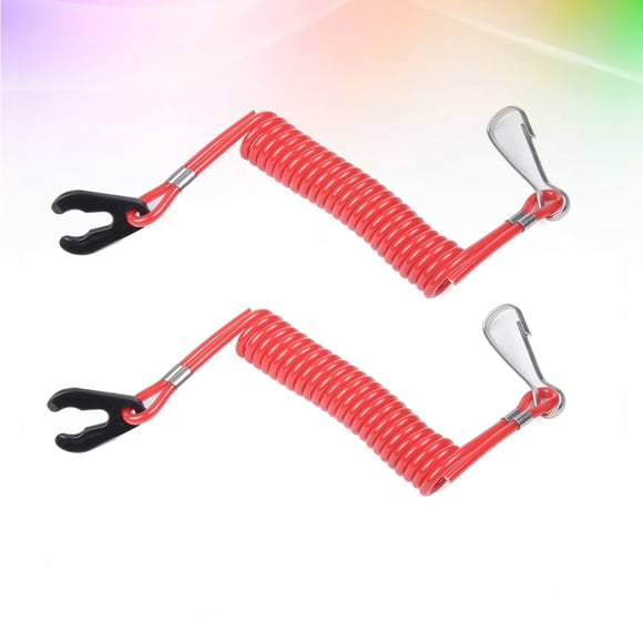 SHOWERORO 2Pcs Motorboat Safety Lanyard for Boating in Watermelon .9X0.8X0.8in