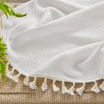 thumbnail image 5 of Joydeco Cortinas Bohemias Color Crema Y Blanco De 108 Pulgadas, Juego De 2 Paneles, Cortinas Bohemias Para Dormitorio, Sala De Estar, Filtrado De Luz Súper Suave, Estilo Rústico, Semitransparente, Con, 5 of 5