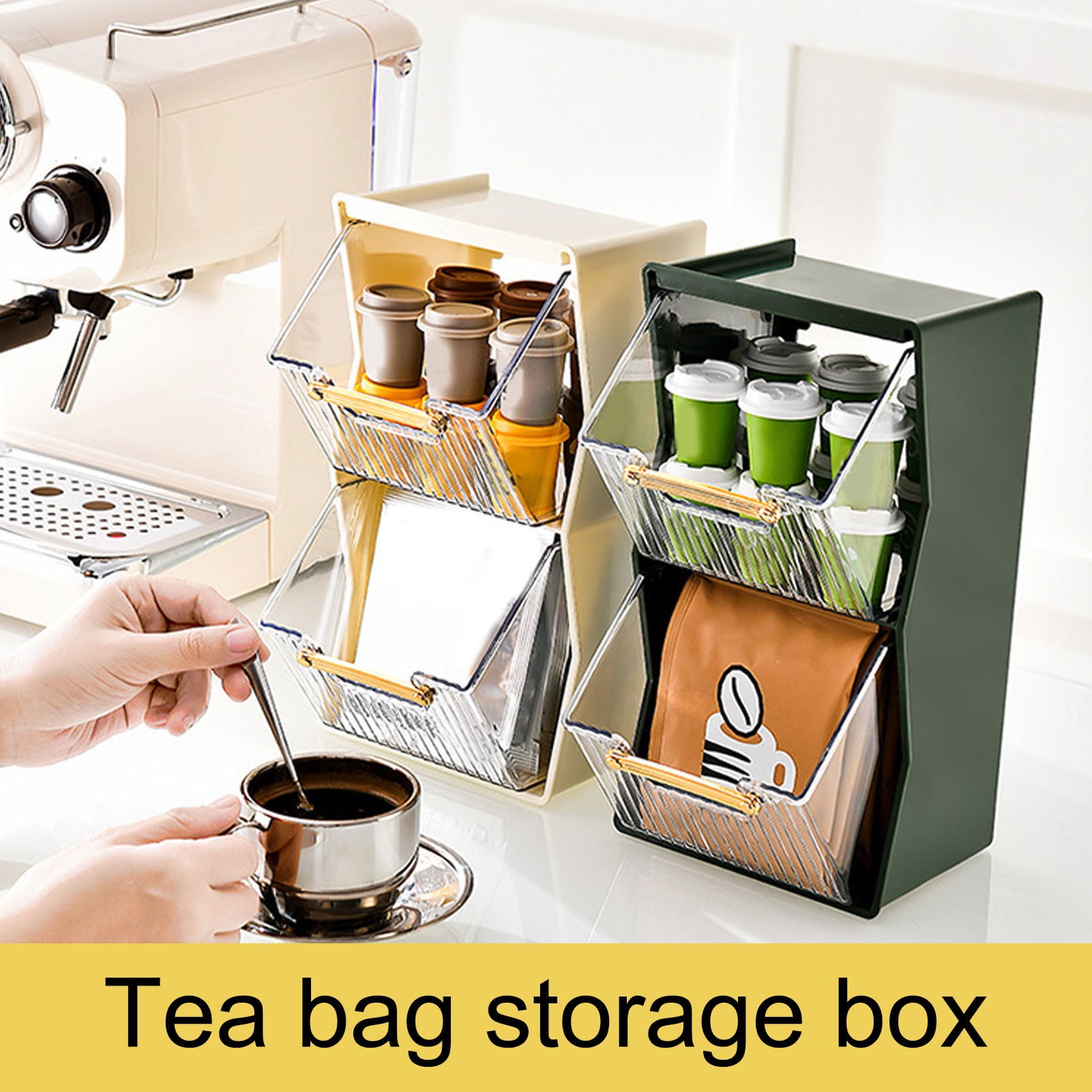 Waroomhouse Tea Bag Display Rack 2 Tiers Classified Detachable Large