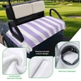 thumbnail image 5 of Golf Cart Seat Covers for 2 Seater,Purple Striped Microfiber Cart Seat Towel Blanket,Modern Farmhouse Purple White Stripes Absorbent Breathable Non Slip Bench Seats Protector for Golf Course 51"x31", 5 of 9