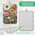 thumbnail image 6 of Yayeee Pot Holders Kitchen Heat Resistant with Pocket 7"x9.8" Cotton Oven Cooking Hot Pads, Large Colorful Flowers, 6 of 7