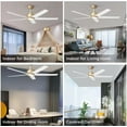 thumbnail image 6 of QRMOK 52 in. Indoor, Outdoor White LED Ceiling Fan with Remote, Reversible Quiet DC Motor and 5 Blades 3 CCT Light, 6 of 7