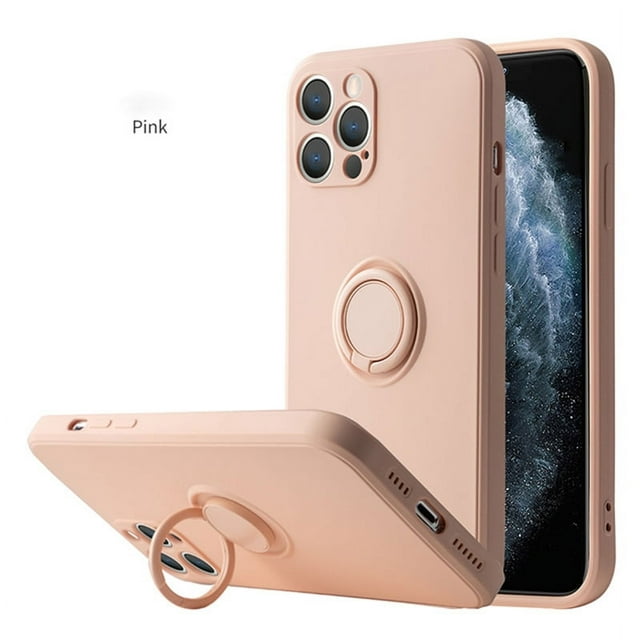 Liquid Silicone Ring Buckle Holder Phone Case For IPhone14/14Plus/14Pro/14Pro Max,iPhone13/13Mini/13Pro/13Pro Max,iPhone12/12Mini/12Pro/12Pro Max,iPhone11/11Pro/11Pro Max,iPhoneX/XS/XS Max,iPhone 8/8P
