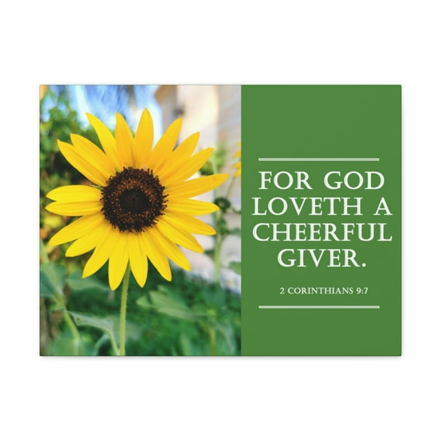 Scripture Walls A Cheerful Giver 2 Corinthians 9:7 Bible Verse Canvas Christian Wall Art Ready to Hang Unframed