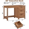 thumbnail image 6 of Leyaoyao 48" Computer Writing PC Desk Home Office with Storage Drawers, Modern Laptop Desk Workstation for Bedroom, Dark Wood, 6 of 10
