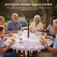 thumbnail image 3 of Round Outdoor Tablecloth with Umbrella Hole and Zipper, Pink Coral Coastal Tablecloth with Elastic Waterproof, Summer Beach Nautical Ocean Patio Table Covers for 45" - 54" Picnic Pool Tables, 3 of 9