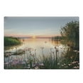 thumbnail image 1 of Nature Cutting Board, Sunset at Chudskoy Lake Estonia View Spring Flowers Landscape Photo, Decorative Tempered Glass Cutting and Serving Board, Large Size, Pale Blue Pale Pink, by Ambesonne, 1 of 1