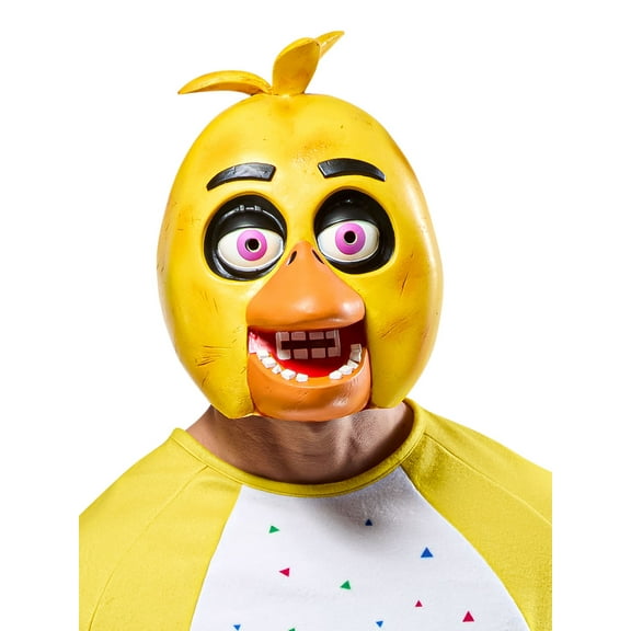 Five Nights At Freddy's Chica Overhead Latex Mask for Adults by Rubies, Unisex One Size