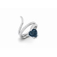 thumbnail image 2 of 7MM Heart Shape London Blue Topaz 925 Sterling Silver Women Wrap Rings, 2 of 6