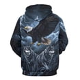 thumbnail image 2 of LAOLIUSN Men's 3d Print Wolf And Bald Eagle Graphic Hoodie Animal Themed Sweatshirt, S-4XL, 2 of 7