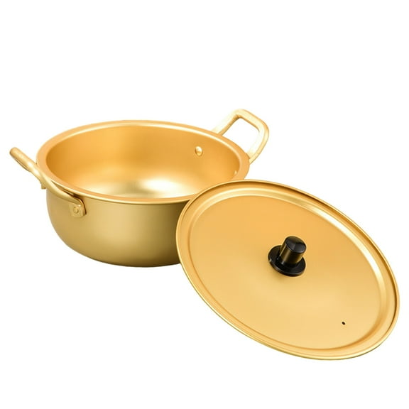 Gold Ramen Noodle Pot, Korean Ramyun Hot Pot, Copper Hot Pot, Hot Pot with Handle, for Picnic, Stove, Household, Home Cooking