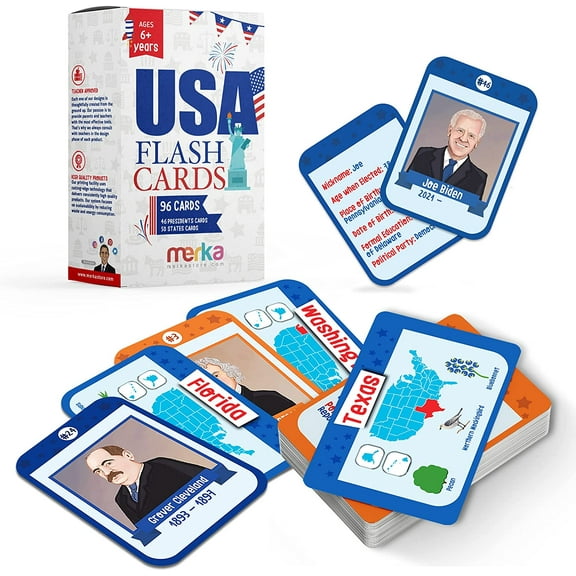 merka Presidents For Kids States And Capitals Flash Cards State Capital Flashcards All 50 States And 46 Presidents A Great Way To Learn The Us State Capitals