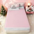 thumbnail image 4 of Erosebridal Winter Christmas Zipper Queen Comforter Set with Fitted Sheet and 2 Pillowcases, Bowknot Pine Tree Zipper Bedding Set, White Pink, Pink Reversible, 4pcs, 4 of 7