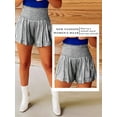thumbnail image 6 of SLADYGLO Women Elastic Pleated Waist Ruffle Hem Sports Shorts, 6 of 7