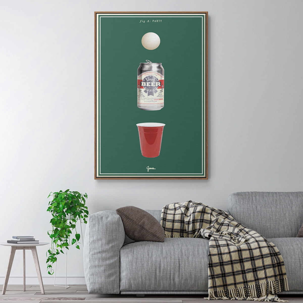 Fig. A: Party Framed Premium Gallery Wrapped Canvas - Ready to Hang