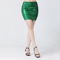 thumbnail image 4 of Dpytoraw Womens Sequin Skirt Stage Show Party Half Skirt Festival Party Short Skirt Green One Size, 4 of 5