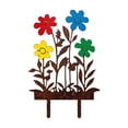 thumbnail image 2 of Vintage Rust Effect Colorful Garden Floral Decorative Wrought Iron Ornament With Ground Spike For Outdoor Display, 2 of 6