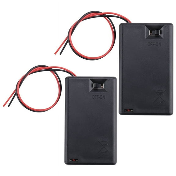 2 Pcs 3 x AAA 4.5V Battery Holder Case Box Wired ON/ Switch w Cover