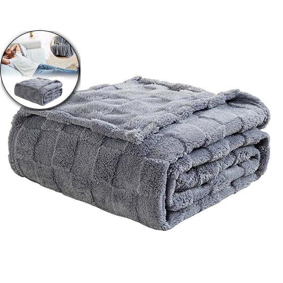 VQPeo Flannel Checkerboard Throw Blanket 3D Checkered Super Soft Fluffy Lightweight for Sofa Chair Bed Camping Anti-Pilling Protecting The Sofa for All Seasons