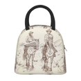 thumbnail image 1 of Balery Cowboys Riding Horses In Desert Bolsa de Almuerzo para Mujeres, Caja de Almuerzo, Bolsa de Almuerzo Pequeña Impermeable, Tote de Almuerzo Reutilizable con Gran Capacidad, 1 of 5
