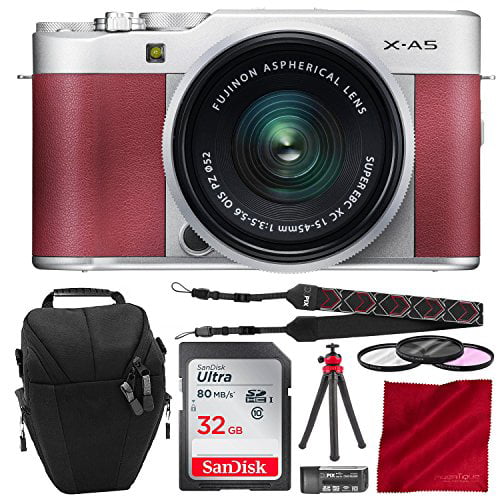Fujifilm X-A5 Mirrorless Digital Camera (Pink) with 15-45mm Lens Bundled with SLR Case, 32GB Mini Tripod, and other Accessories - Walmart.com