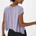 thumbnail image 4 of Blouse à Manches Courtes à Col Rond pour Femmes, Haut Décontracté Uni en Tissu Polyester, Coupe Régulière, Lavable à la Machine, pour le Quotidien et les Fêtes, 4 of 9