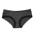 thumbnail image 7 of Charmo Women's Underwear Cotton Brief Panties Soft Lace Trim Hipster 4 Pack, Black, 7 of 7