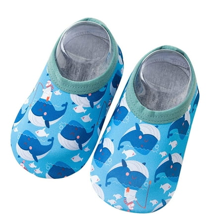 

Mlqidk Unisex Kids Water Shoes Boys Girls Sports Aqua Socks Quick Dry Breathable Barefoot Skin Shoes for Outdoor Swimming Pool Beach Blue 12-18 Months