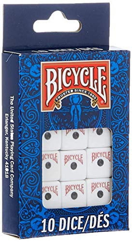 Bicycle Würfel Set - 10 Weiße Spielwürfel Für Brettspiele & Casino Spiele