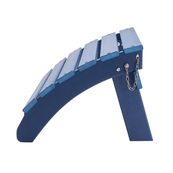 Adirondack Ottoman 2 Set 18.7L x 18.9W x 13.8H Inch HDPE Folding Footrest Blue