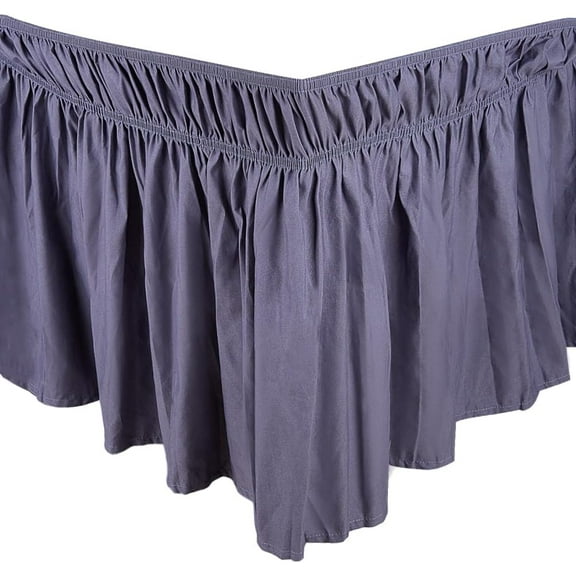 19" Drops Bedding Queen Elastic Bed Ruffle Wrap Around Bed Skirts for Queen Beds Adjustable Elastic Dust Ruffles Hotel Quality Easy Fit Machine Washable Wrinkle Fade Resistant Dark Blue