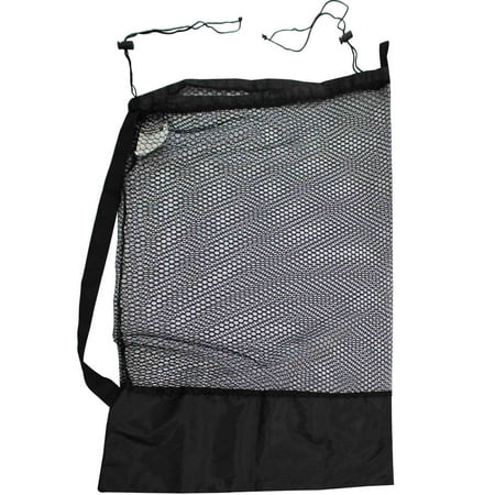 Mainstays Heavy-Duty Black Polyester Mesh Laundry Bag with Carry Strap ...