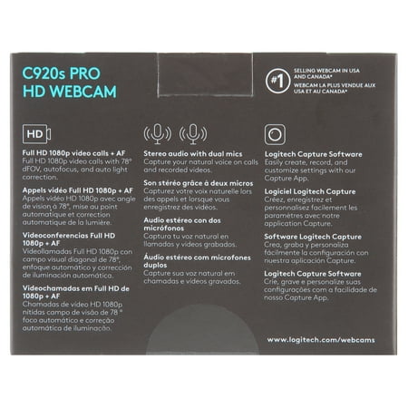 Logitech - C920s Pro 1080 Video Conferencing, Streaming, and Gaming Webcam with Privacy Shutter - Black